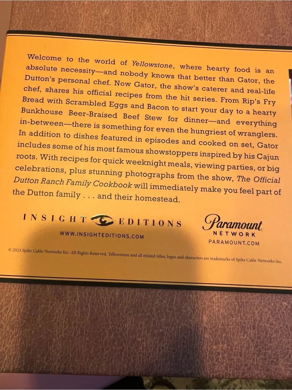 Yellowstone The Official Dutton Ranch Family Cookbook - Brown & Orange